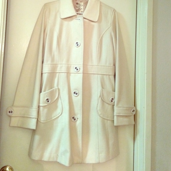 White wool peacoat