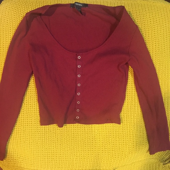 forever 21 long sleeve crop top