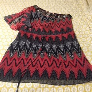 Chelsea & Violet oneshoulder beaded neckline dress