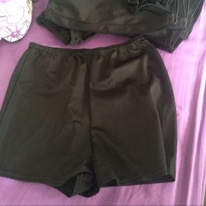 Black high-waisted dance shorts