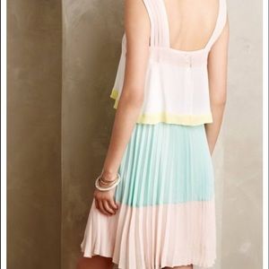 Anthropologie Maeve tiered pleated dress size 14