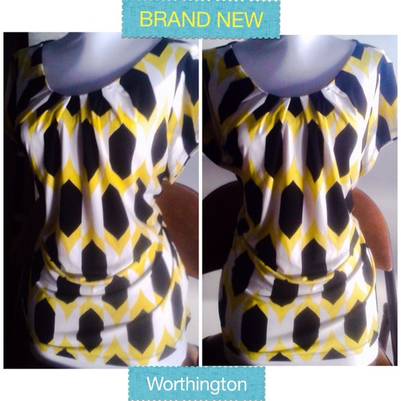 Worthington print TOP.  Brand new, never worn.  1x