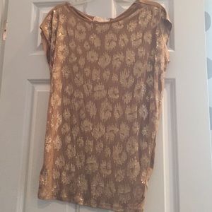 Gold sequin short sleeve shirt