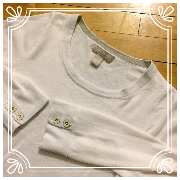 Banana Republic White 3/4 sleeve sweater top