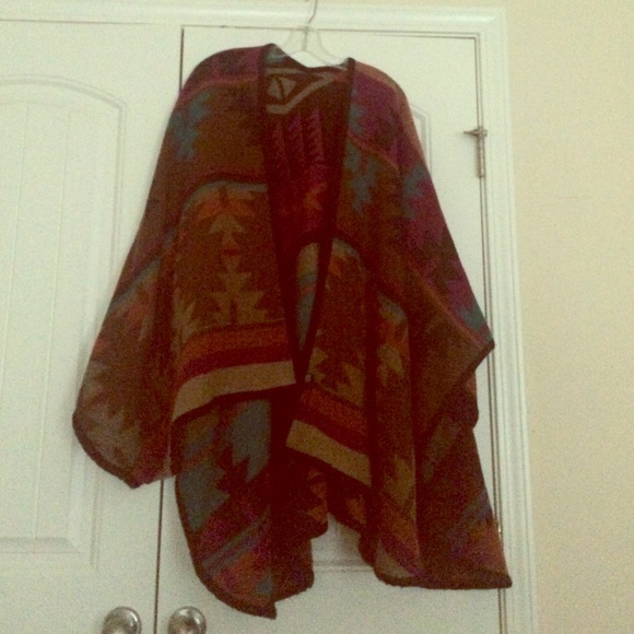Aztec poncho wrap