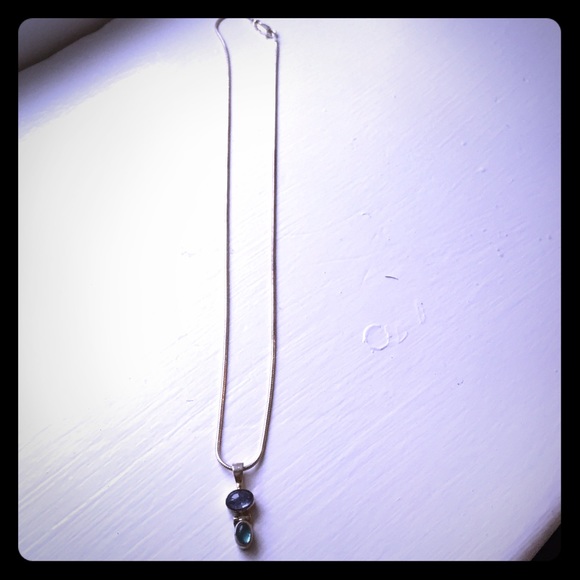Sterling silver chain and pendant with stones - Picture 1 of 2