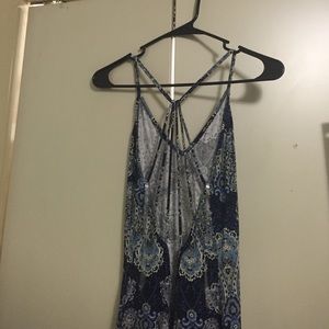 Never worn Blue print maxi dress
