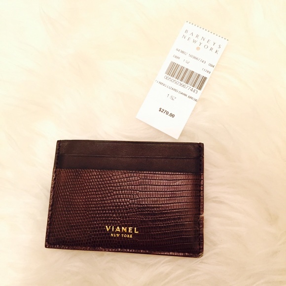 [NWT] VIANEL V3 Ring Lizard Dark Brown Cardholder