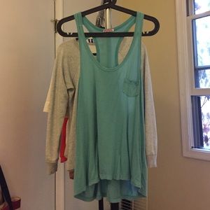 TRUE RELIGION Relaxed Pocket Tank in Teal