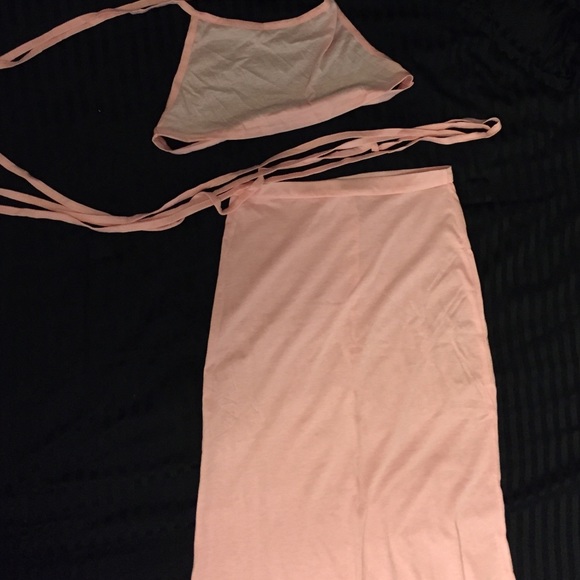 Two piece Pink Maxi dress. Never worn Size Small