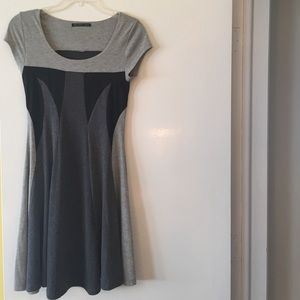 Black + Gray Skater Dress
