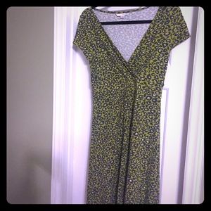 Boden green and grey A line dress