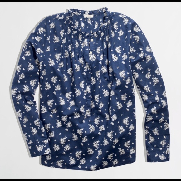 JCREW Printed Indigo Popover