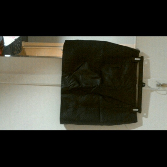 H&M faux leather black mini skirt
