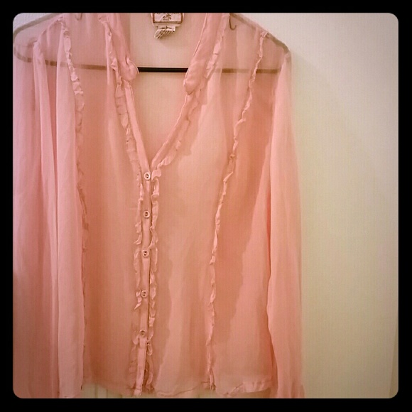 Pink sheer blouse