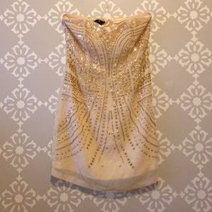 Lowest Price! 💥H&M strapless gold sequined dress
