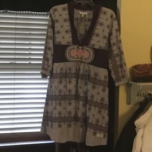 Odd Molly tunic from Anthro. Side zip, ties inback