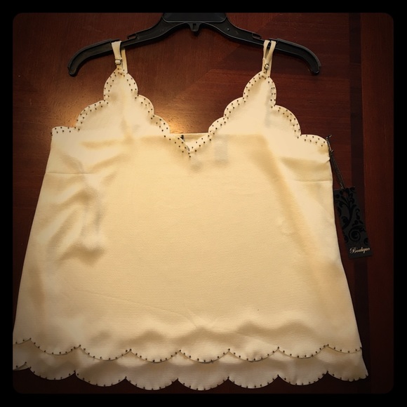 NWT BKE cream top w/ copper beading size small