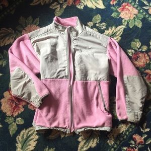 North face fleece pink jacket