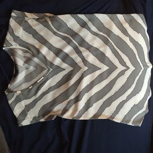 Silk gray/white blouse, and silk coral front zip