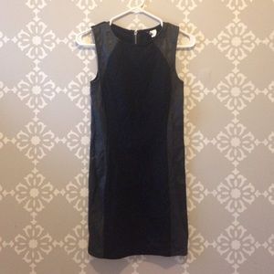 H&M faux leather  illusion dress
