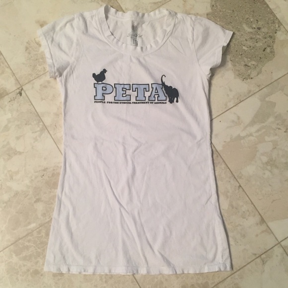 PETA Tops - White PETA tshirt Small - Medium