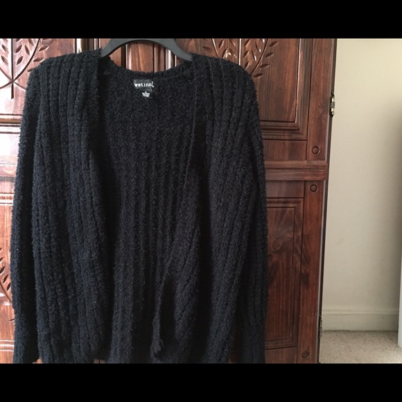 Fuzzy Black Cardigan - Picture 2 of 2