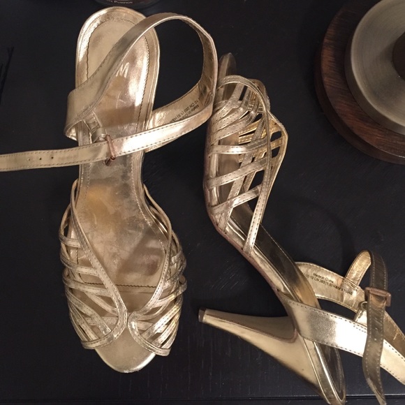 Gold sandal heels