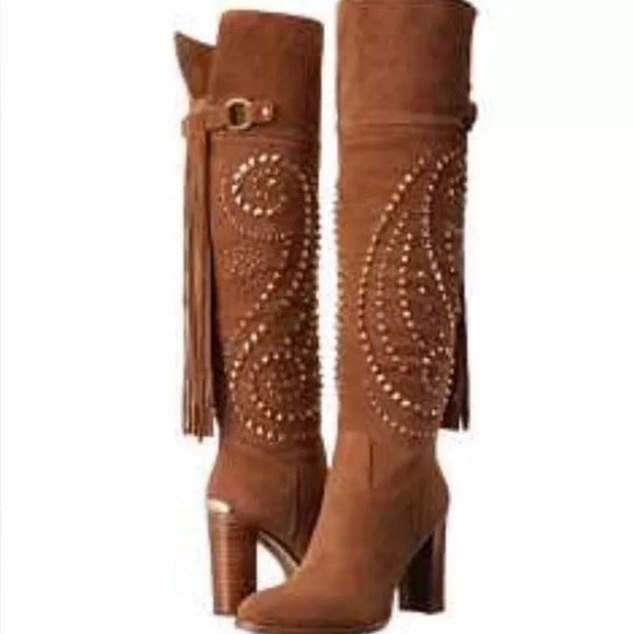 Michael Kors studded leather boots reg$825