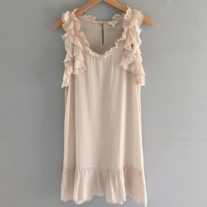 J. Crew Collection Pale Blush Ruffle Trim Dress