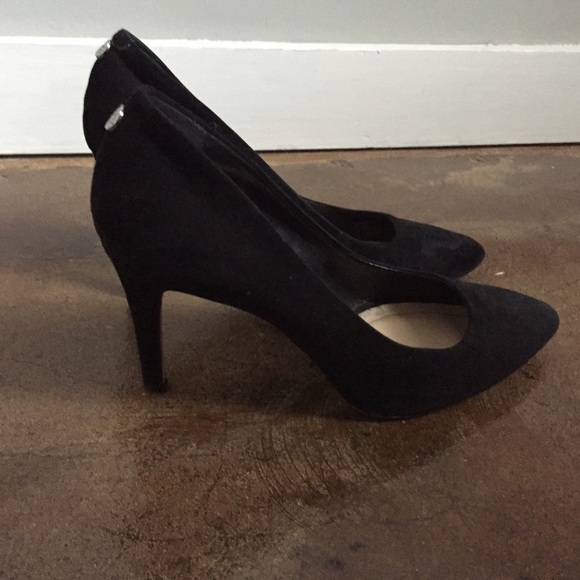 Black suede heels