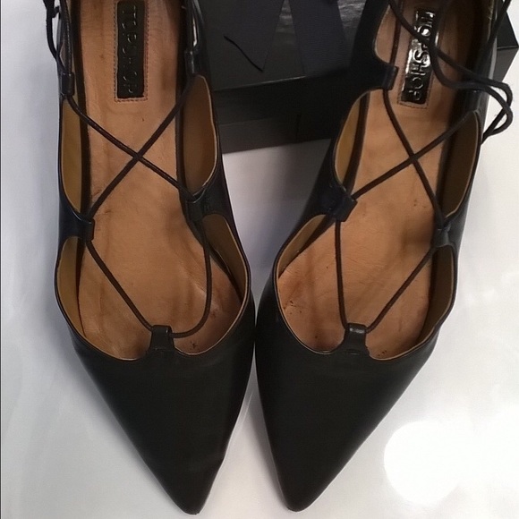 ***SOLD*** Top shop pointed lace up ballet flats