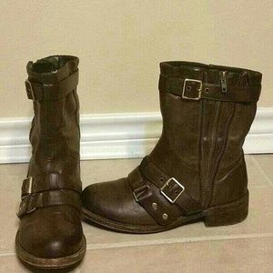Rugged Style Brown Red Wine Boots
