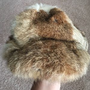 Auth LORD & TAYLOR Real rabbit fur hat