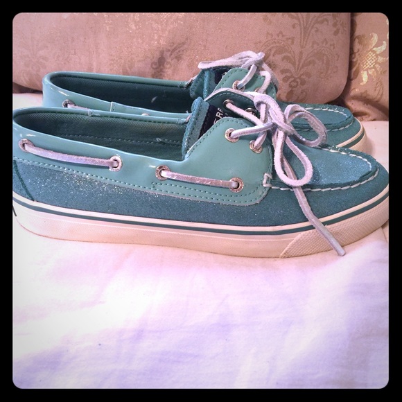 SOLD Mint teal turquoise sparkle Sperrys