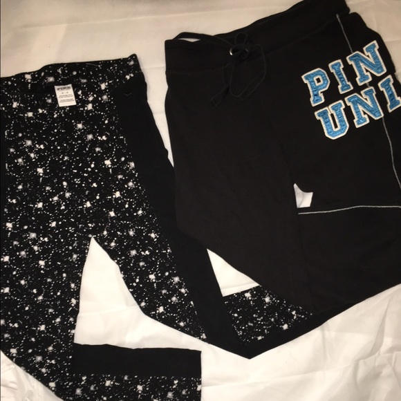 Lot of 2 Victoria Secret PINK legging crop sweats
