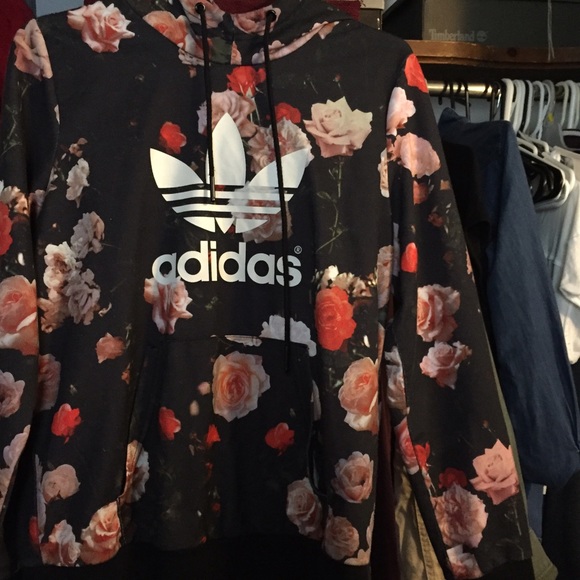 Adidas floral hoodie size M
