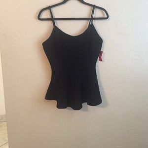 Black Peplum Style Sleeveless Top