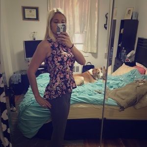 Floral peplum blouse