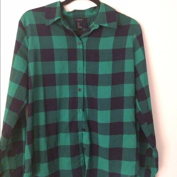 Sheer Buffalo Plaid Button Down