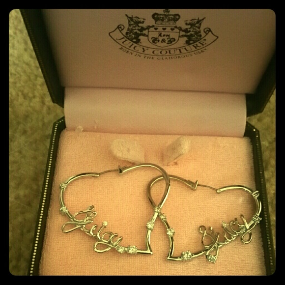 Juicy Couture heart hoops