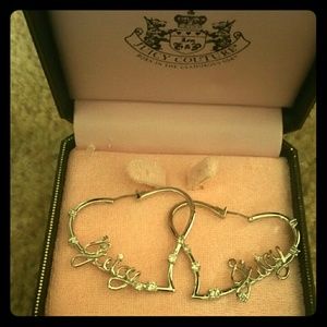 Juicy Couture heart hoops