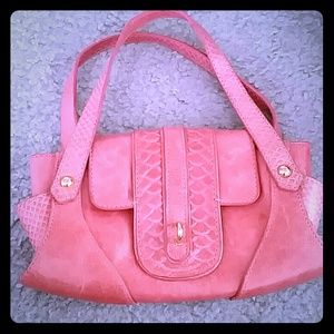 Cache pink leather hand purse