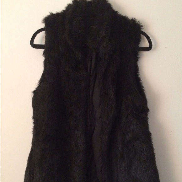 Black Faux Fur Vest