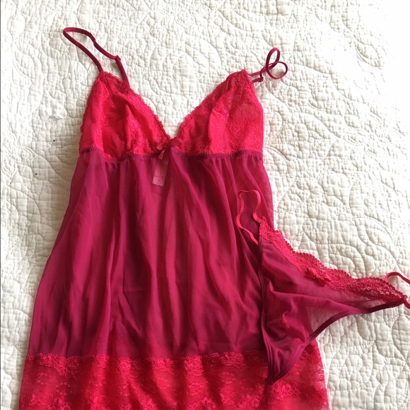 pink nightie and thong