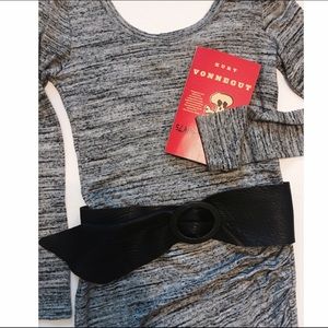 Black Genuine Leather Wrap Belt