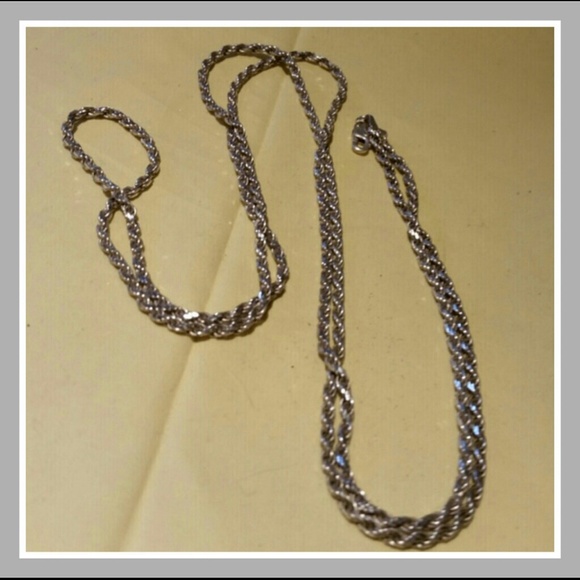 Milor Italian Jewelry - VINTAGE 30" MILOR ITALIAN S.S. ROPE CHAIN