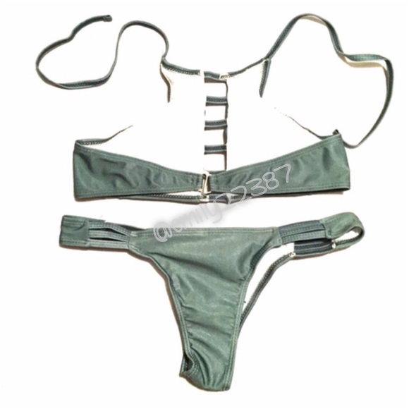 Strappy Green Bikini - Picture 3 of 4