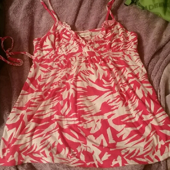 Pink and white tank top