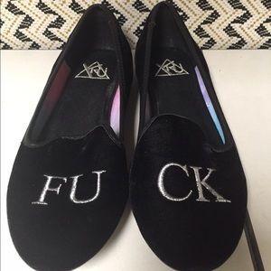 Y.R.U Lavish F-U-C-K Loafers Silver Letters